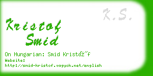 kristof smid business card